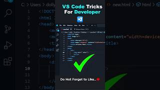 VS Code Tricks For Developer #html #css #shorts #newshorts #newshort