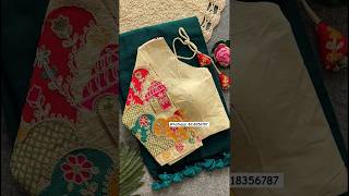 1099 Khadi Cotton Saree With Stitched Blouse #sareelove #blousedesign #cottonblousedesign