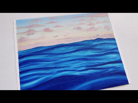 Sea OIL Painting Tutorial / Oil Painting For Beginners / Ocean Scenery Oil Painting Step by Step 🌊