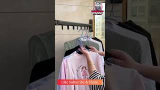 Retractable Clothes Rack, Wall Mounted Clothes Hanger Rack For Laundry Room Foldable Clothes Drying