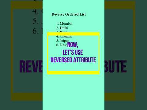 Change Numbering of order list | I bet you never used this attribute before..