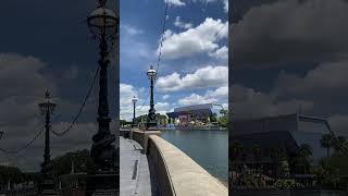 Theme Park Ambiance: Scenic Walkway with a View#themepark #scenicview #travel #dayout