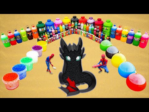 Giant Toothpaste Eruption from Toothless pit, Big Fanta Rocket, Pepsi, Sprite, Coca Cola and Mentos