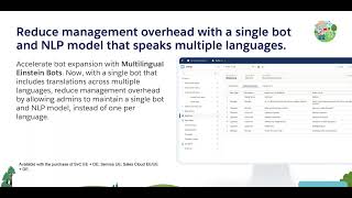 SFDC: Reduce management overhead with a single bot and NLP model that speaks multiple languages
