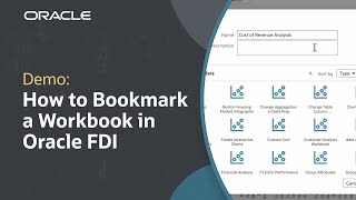 How to Bookmark a Workbook in Oracle Fusion Data Intelligence