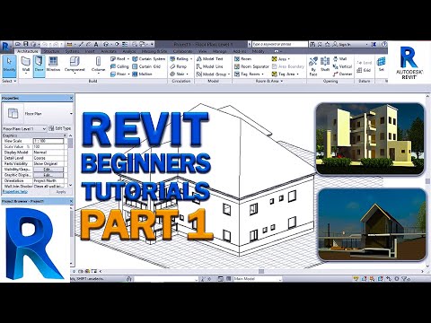 Revit - Complete Beginners Tutorials - Learn Revit Architecture in 60 minutes (Part 1)