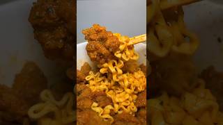 carbonara buldak ramen with crispy chicken #asmr #koreanfood