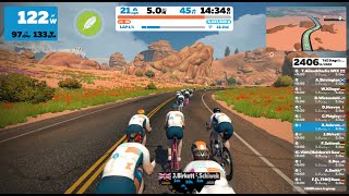 Zwift - Watopia Two Bridges Loop Course The HERD Tuesday Social Ride Group D