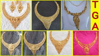bridal gold necklace designs with price // trisha gold art