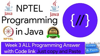NPTEL Programming in Java week 3 all 5 programming assignment answer with code link