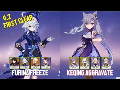 NEW Spiral Abyss 4.2 First Clear Furina Freeze & Keqing Aggravate