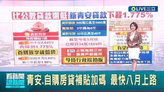 青安.自購房貸補貼加碼 最快八月上路！比公教貸款還低 新青安貸款"下殺1.775%" 北市"房貸負擔率"連續兩季下降｜主播 華舜嘉｜【LIVE大現場】20230713｜三立新聞台