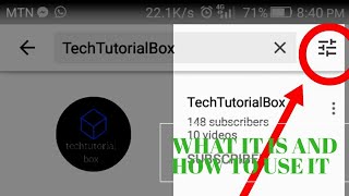 How to use the filter tool of youtube .