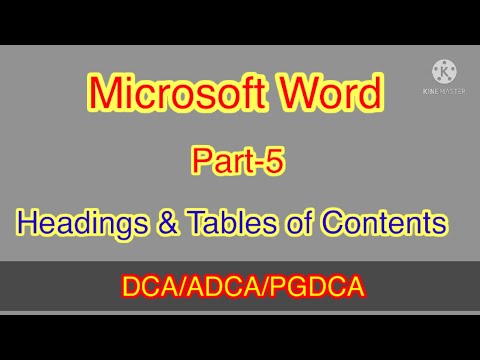 Applying Headings and generating table of contents in Microsoft Word