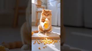 Today my breakfast ￼ #fyp #cat #breakfast #cooking #smartcat