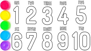 123 Coloring Pages, Numbers Writing & Reading with Count and Spelling for kids, KS ART