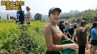 越南泰族的潑水節有太多美女了，俊輝被美女潑水全身都濕了。