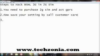 how to hack bsnl 3g  in 2g sim.mp4