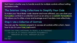 Simplifying Code in Visual Basic: A Beginner's Guide to Efficient Programming
