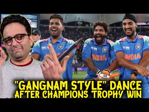 Indian players groove to the 'gangnam style' dance during the Champions Trophy celebrations 🕺🏆