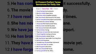 Present Perfect Tense in English Grammar | 20 Present Perfect Tense Sentences for Daily Use