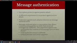 Computer And Network Security Lecture 2 (Chapter 2 & 3 until Mutual Auth.)