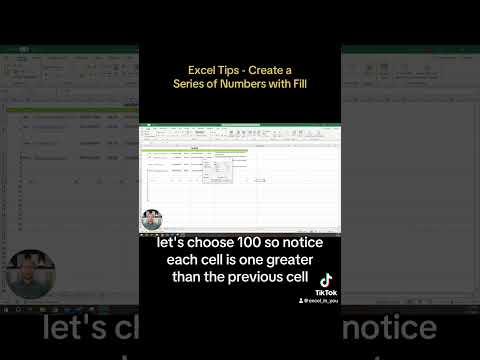Excel Tips - Create a Series of Numbers with Fill