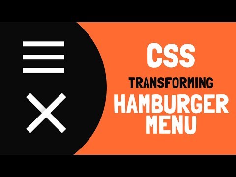 CSS Transforming Hamburger Menu - CSS Toggle Menu
