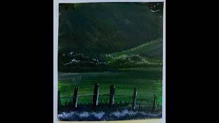 Easy nature art painting #shorts #satisfying #acrylicscenery #art #landscapeart