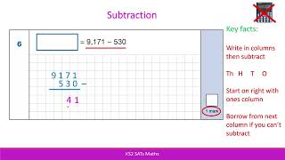 KS2 SATs June 2024 Maths Paper 1 Arithmetic Question 6 subtraction #walkthrough