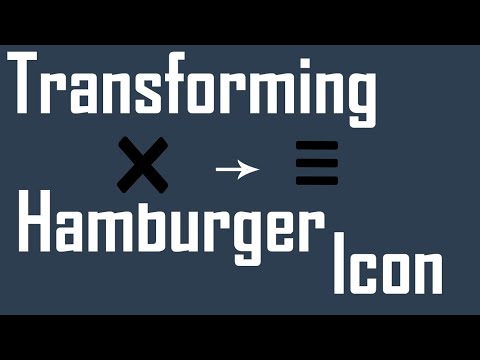 SVG Transforming Hamburger Icon| HTML5 & CSS3