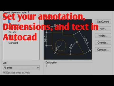 How to set Anotation, dimensions and Tex in Autocad tutorial for bigginers
