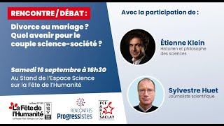 FÊTE DE L'HUMANITÉ 2023, Divorce ou mariage : quel avenir pour le couple Science- société ?