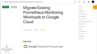 Qwiklabs | Migrate Existing Prometheus Monitoring Workloads to Google Cloud [GSP1025]