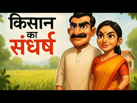 किसान का संघर्ष। #hindistories #moralstories #cartoon #viral #motivational @vashu-sona-ki-duniya