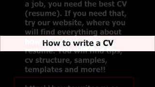 How to write a CV (resume)