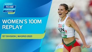 Takacs 🇭🇺 SHOCKS strong field! 😱 Women's 100m replay | Madrid 2025