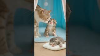 Mom Gently Strokes Her Little One to Sleep… So Pure 😽💤