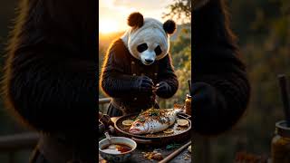 Watch Robot Panda Fillet a Fish in 10 Sec! (Sushi Master) 🤖🔪 #adorable #panda #cute #adorably #cute