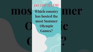 Top Host Country of Summer Olympic Games! #shorts #paris2024 #parisolympics #sportstrivia #quickquiz