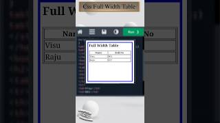 𝐂𝐬𝐬 𝐅𝐮𝐥𝐥 𝐖𝐢𝐝𝐭𝐡 𝐓𝐚𝐛𝐥𝐞 | #table #width #border #colors #style  #css #html #html5 @Educationslearning