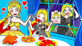 [🐾paper dolls🐾] Poor vs Rich Daughter Rapunzel and New Mom Mother and Daughter | Rapunzel Family