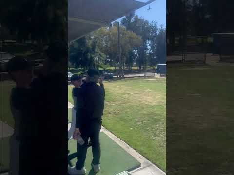 Alrek hit a perfect golfball with legendary coach Jim Caspio