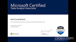 Microsoft Certified : Data Analyst Associate  -- Amitesh Raikwar