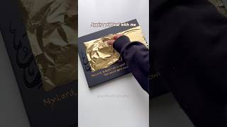 Applying gold leaf to perfection 👌tips for beginners #art #shorts #arabiccalligraphy