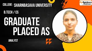 BTECH (CS) Graduate Placement Story From PySpiders Rajajinagar | As a  ANALYST