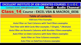 Class_14_EXCEL VBA & MACROS_0036_25.0511_Auto-Filter, Text, Number, Date, Time, Filter examples