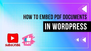 How to Embed PDF Document in Wordpress Pages / Post