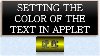 BlueJ | Setting the color of the text at fixed position in APPLET | Transistor World