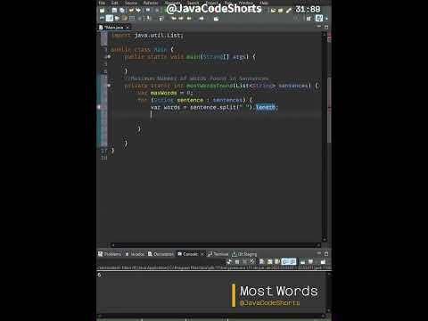 0028  Maximum Number of Words Found in Sentences #java #algorithm #programming #coding  #shorts